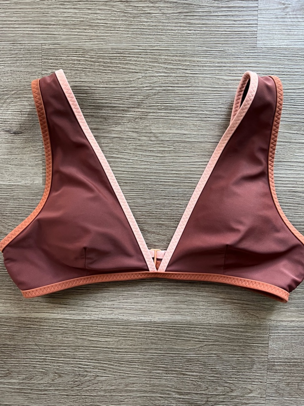 Aerie Bikini Swim Scoop Top Large Boho Beachy Earth Tones Top Only